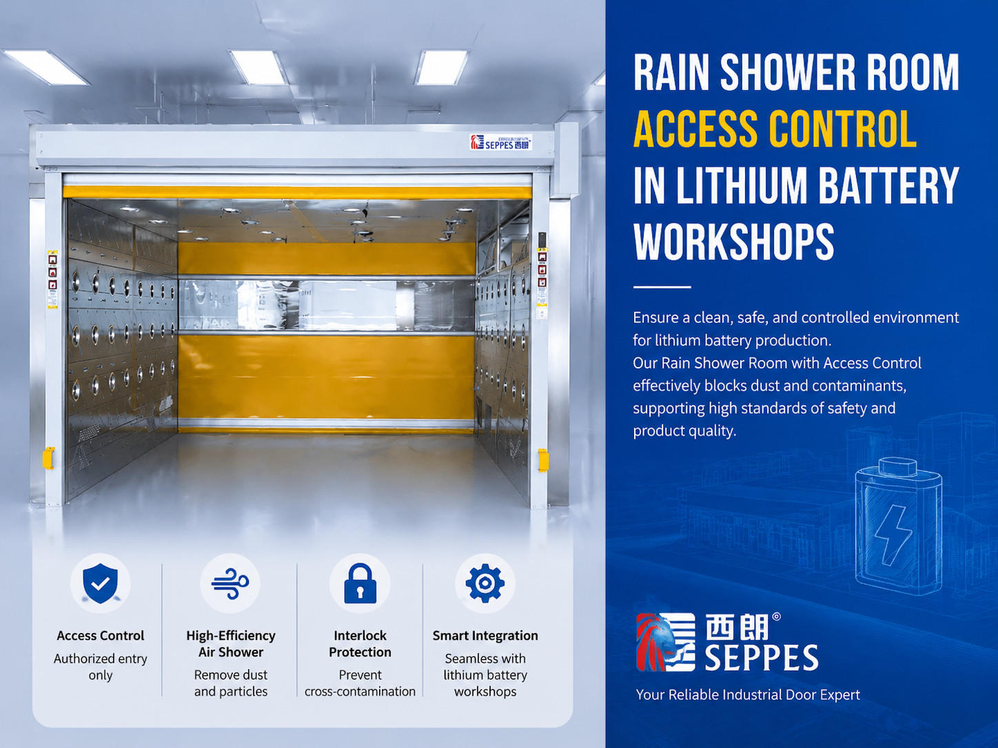 Rain Shower Room Access Control in Lithium Battery Workshops
