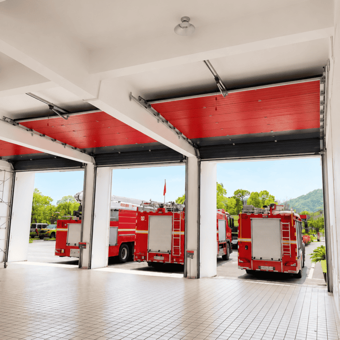 fire station sectional overhead doors