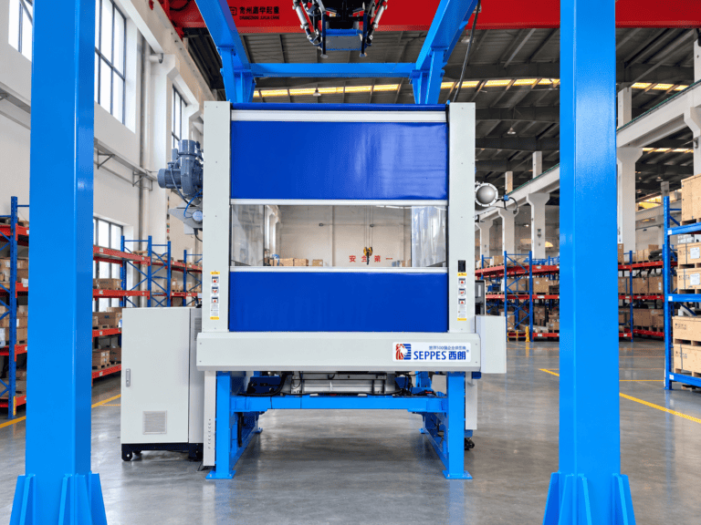 high speed doors for battery manufacturing plants enclosing a powder unloading station in Canada