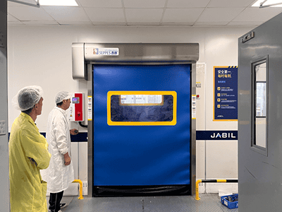 Finished industrial door inspection and testing
