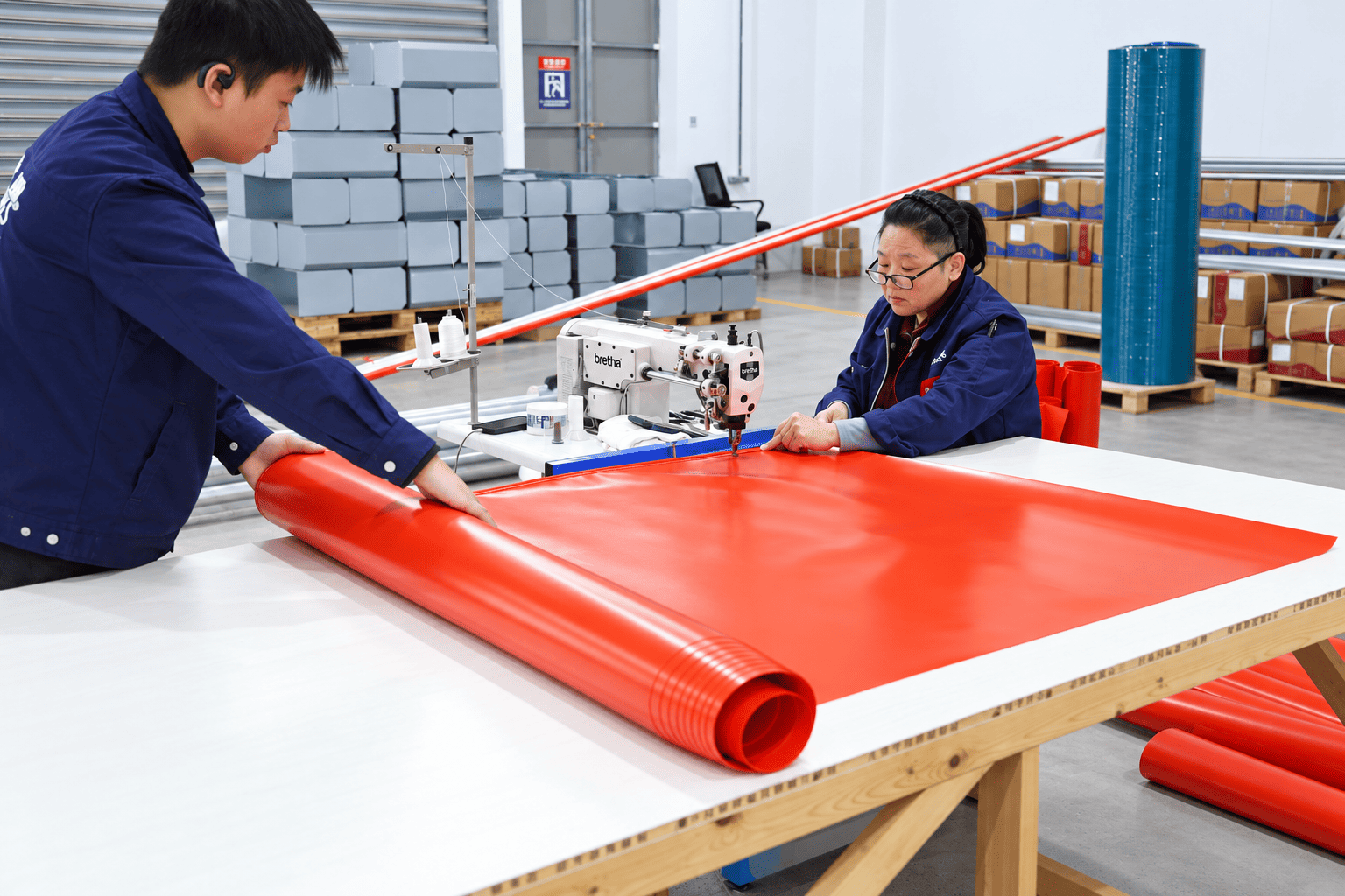 PVC curtain production