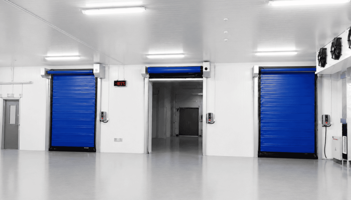 High-performance dual-shaft door for factories