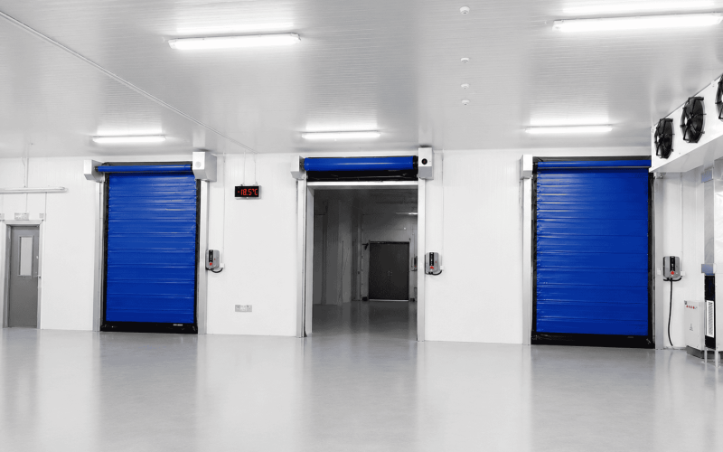 High-performance dual-shaft door for factories